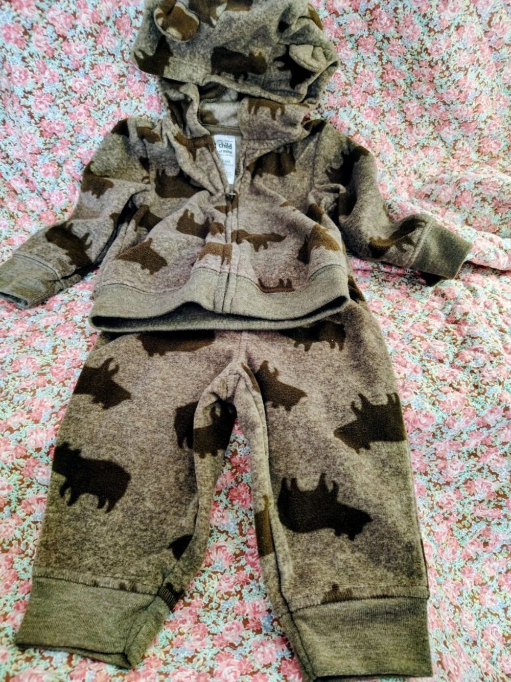 Child Of Mine, Fleece Bear Matching Jacket And Pants, 3-6 Months